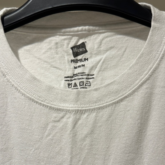 Men's Long-Sleeve Hanes Tee Shirt - White - Picture 2 of 2
